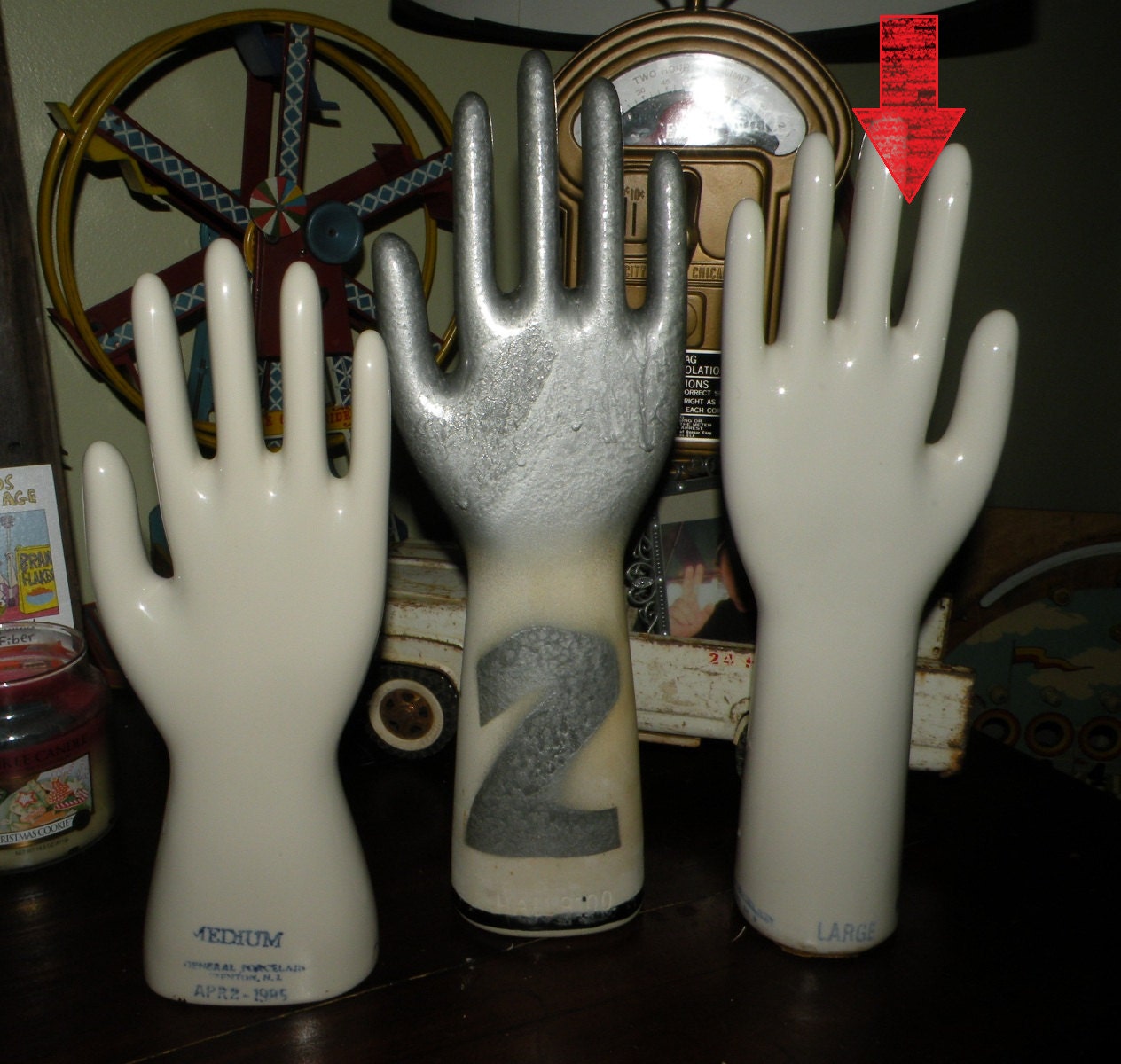 Sale Large Porcelain Glove Mold Vintage
