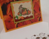 Welcome Fall and Thanksgiving Autumnal Handmade Blank Greeting Card
