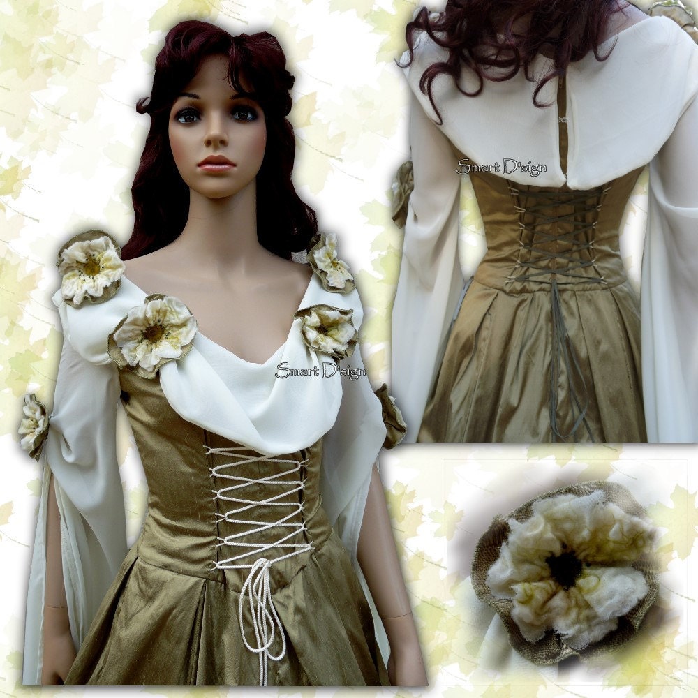 Exquisite unique Bridal Gown "Fairy Dream" - Silk & Felt combined - Handmade by Smart D'sign
