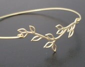 RESERVED 5 Bangle Bracelet Olive Branch  - Gold Leaves - Olive Branch Jewelry - Olive Vine & Leaf