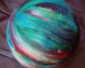 8 oz 100% Hand Dyed, Crazy Ball, Shetland,  Merino,  wool roving