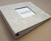 Baby Memory Book - Linen Damask  (78 designed journaling pages & personalization included with every album)