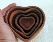 Nesting Heart Bowls of Mica Clay