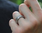 Showstopper, mens handmade fine silver ring