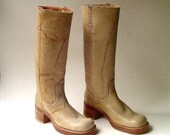 70s vintage Frye Banana Leather Campus Boots NOS