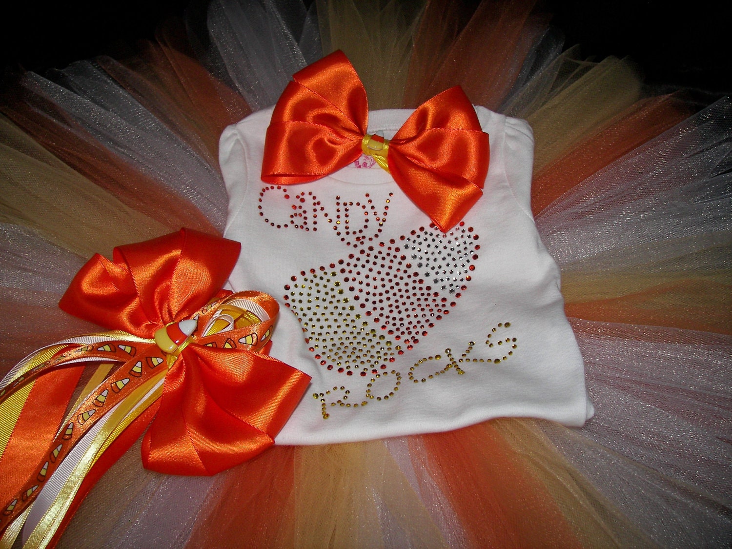 Candy Corn Rocks  BLING Tutu Set--Unique and Full of Sparkles--