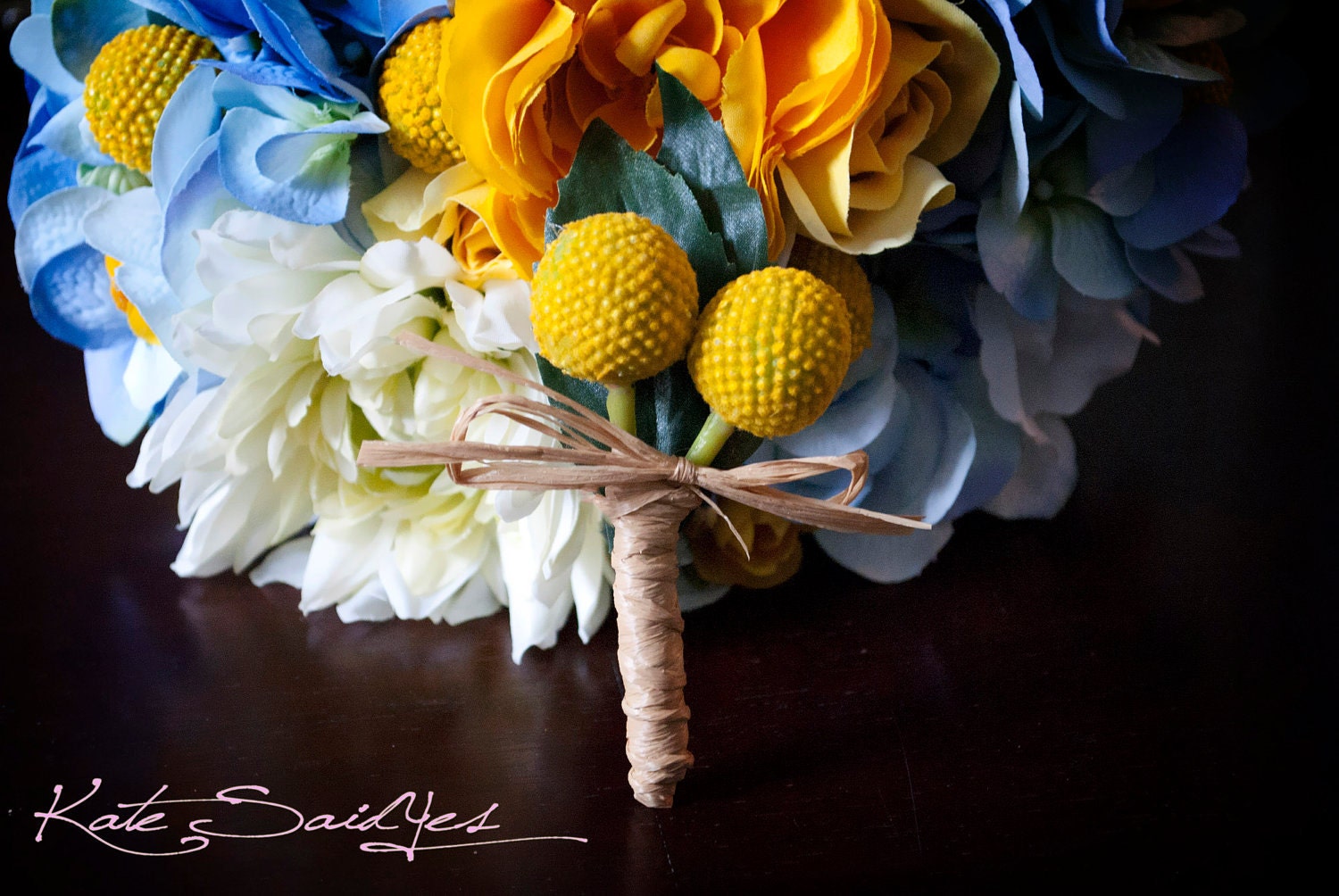 Billy Button Craspedia Wedding Boutonniere