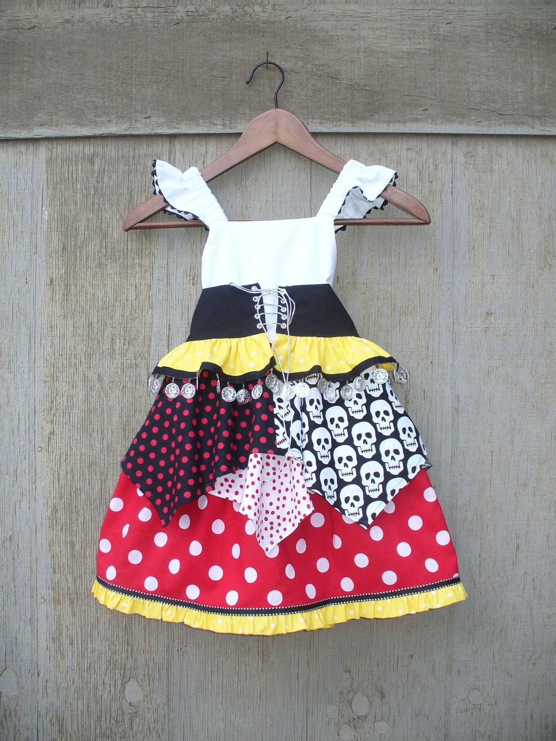 Custom girls Minnie Dot Princess Pirate for sizes 6mo to 10 great for halloween, magical cruise or a trip to the happiest place on earth