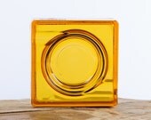 Vintage French Bistro 70's or 80's Amber Ashtray - Martini