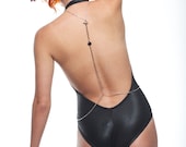 Silver Gunmetal Chain Body Harness Vest Necklace with Charm from Kenya