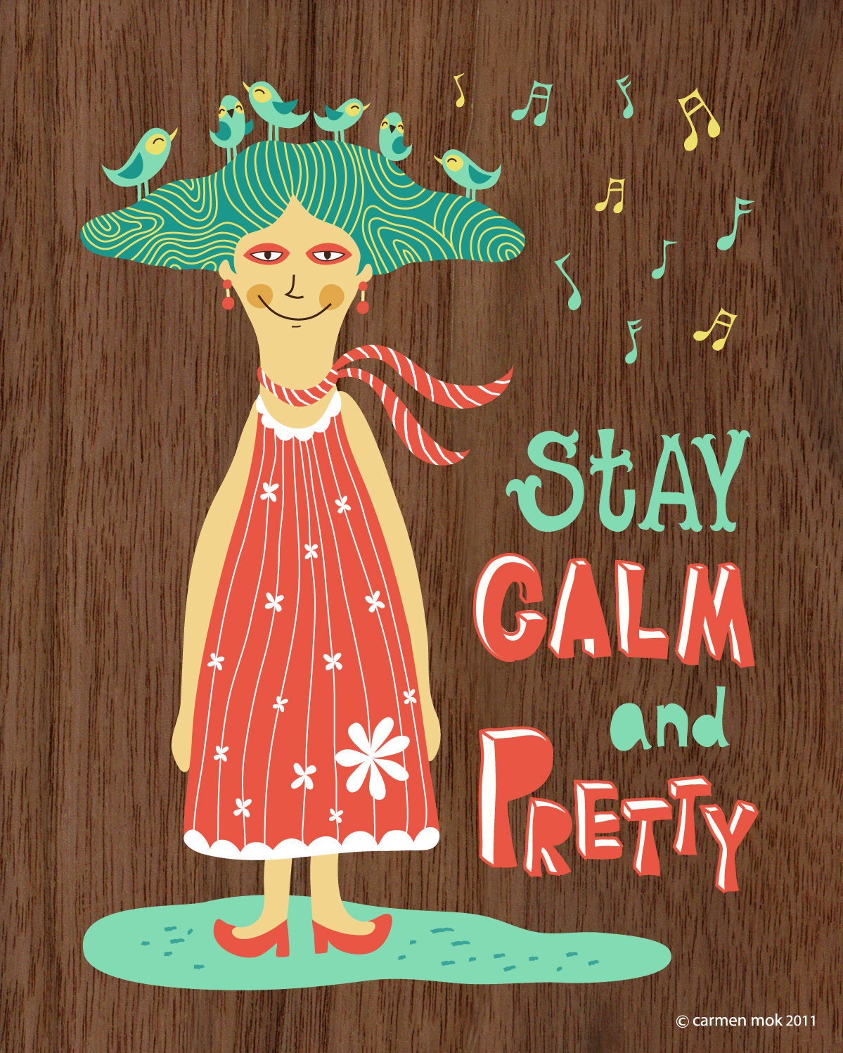Stay Calm and Pretty 8x10 Art Print