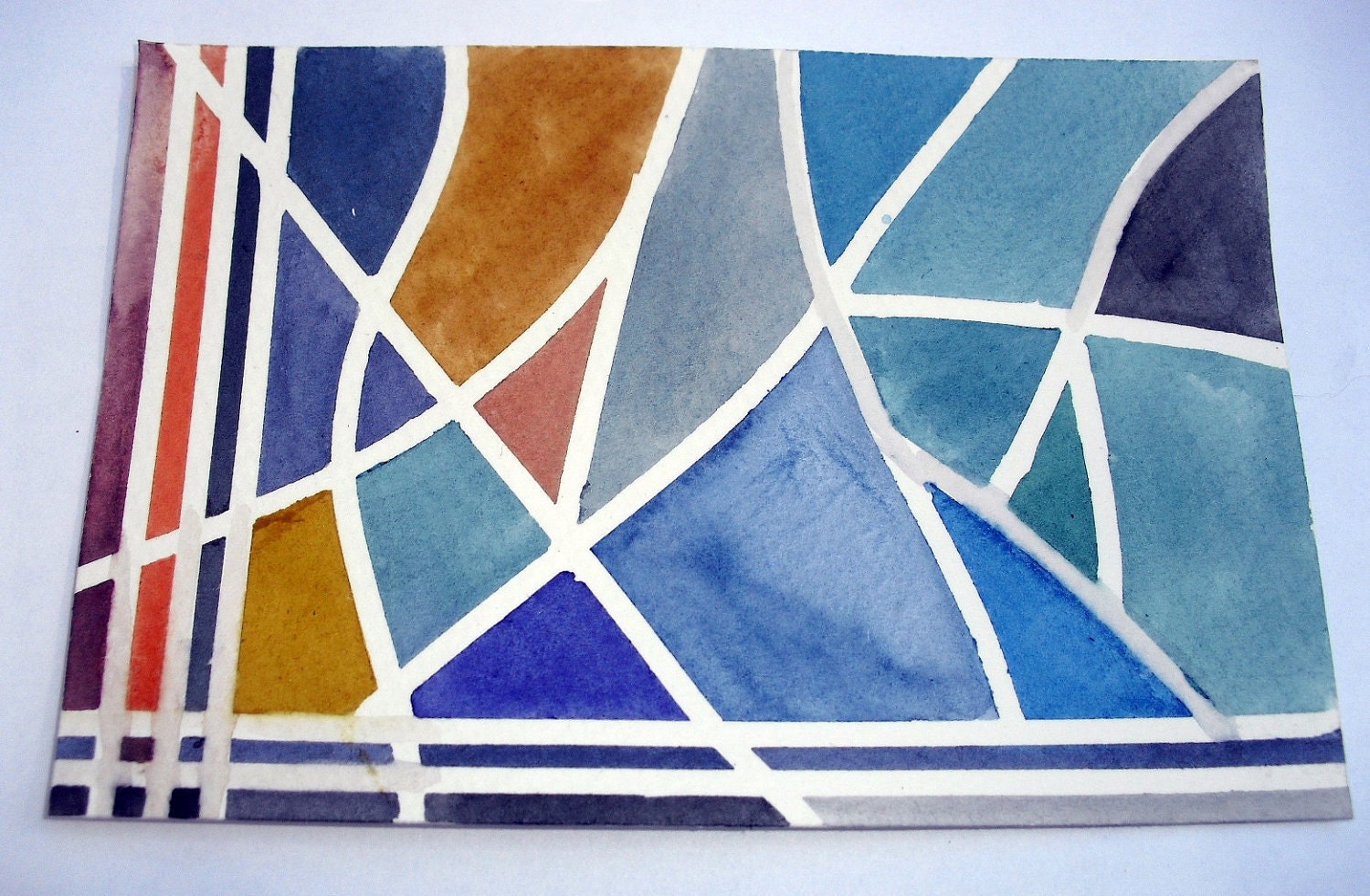 Hand Painted Watercolor Postcard 4x6 - ooak v.1