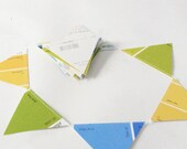 Bunting Garland - Paint Chips - Butter Yellow, Leaf Green, Light Blue