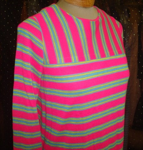 Awesome Retro Vintage Electric Striped Tunic Dress