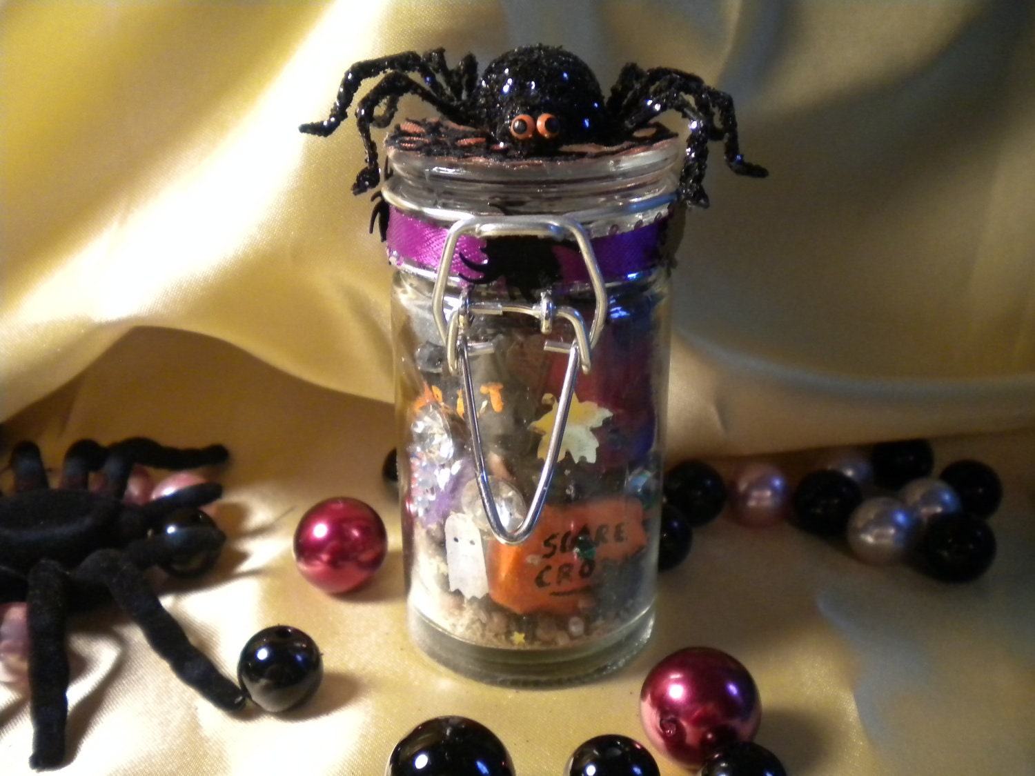 Purple, Black, and Orange Halloween Decoration Wish Stones