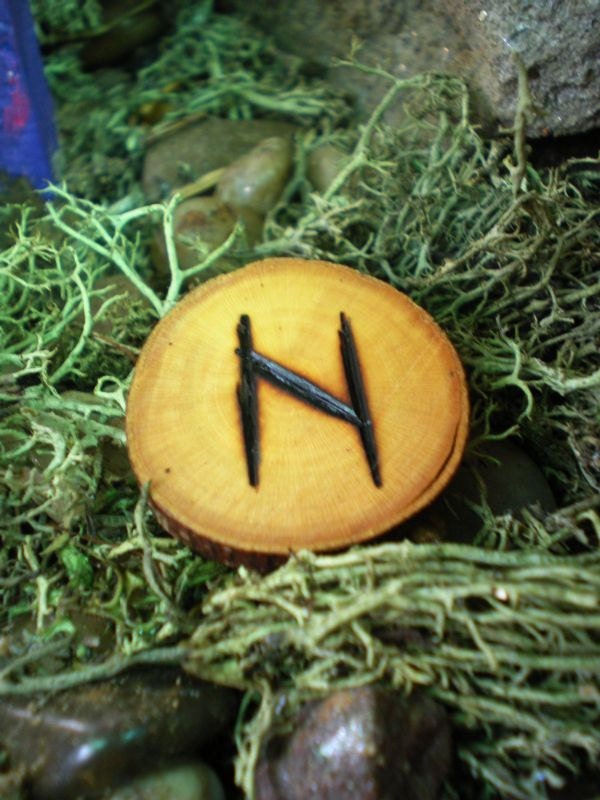 Japanese Maple Wood HAGALAZ Rune Amulet for your Pocket, Altar, and More