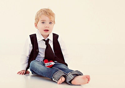 Mommy's Boy Tattoo Tie Necktie Valentines Day