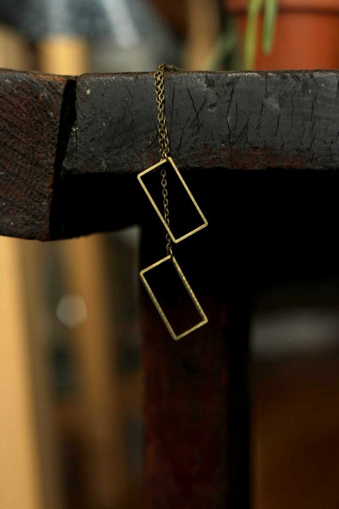 geometric rectangle necklace