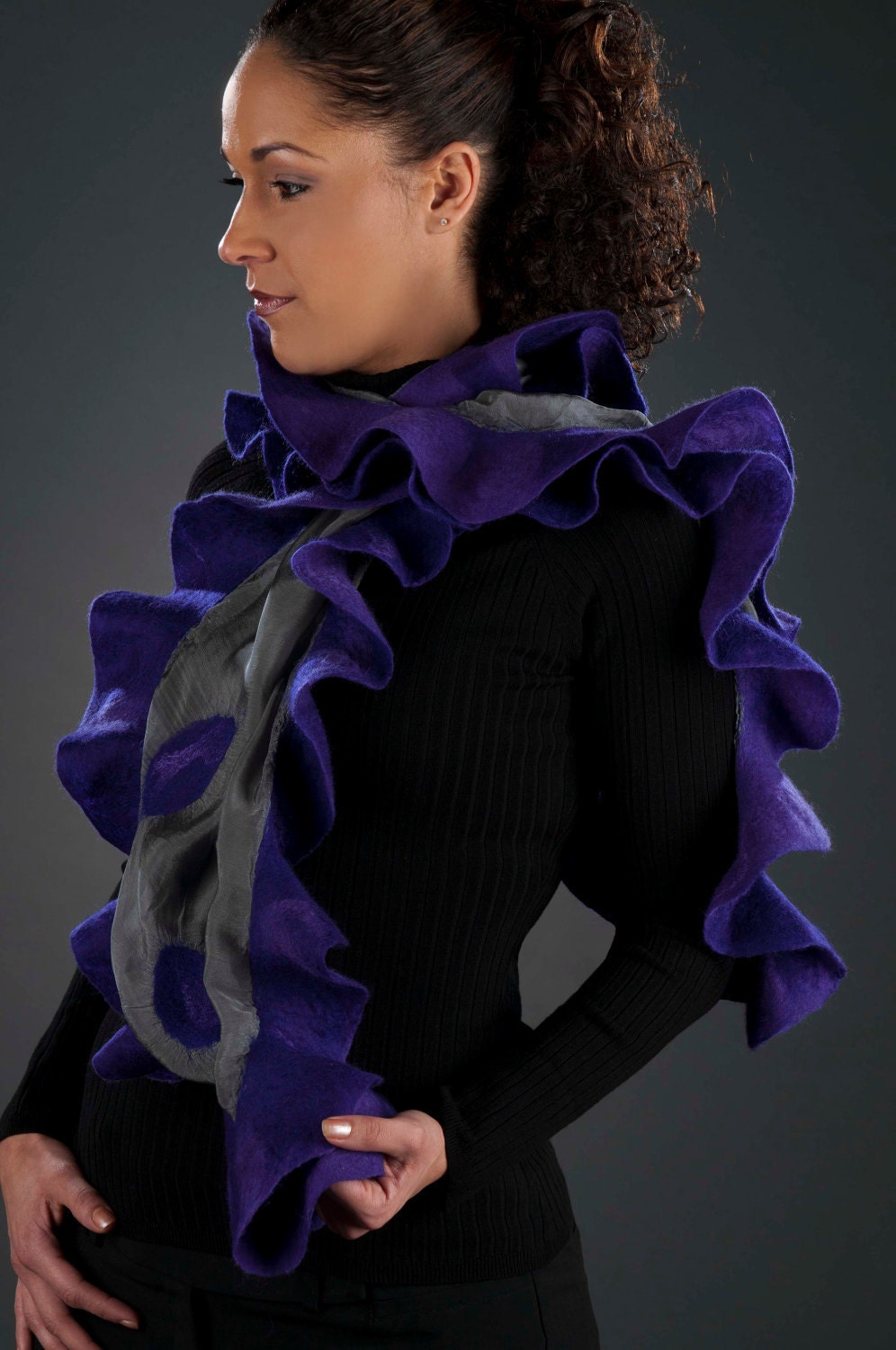 Flamenco Shrug Purple Silver