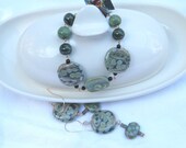 Landscapes as Seen from the Sky Kazuri ceramic beads necklace and earring set
