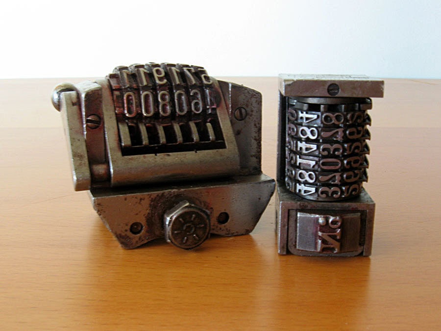 Vintage Industrial Print Counters
