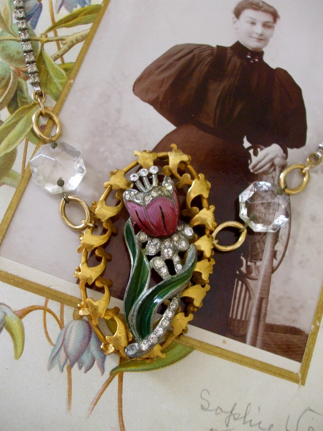Secret Garden No. 39 -Vintage Assemblage Necklace