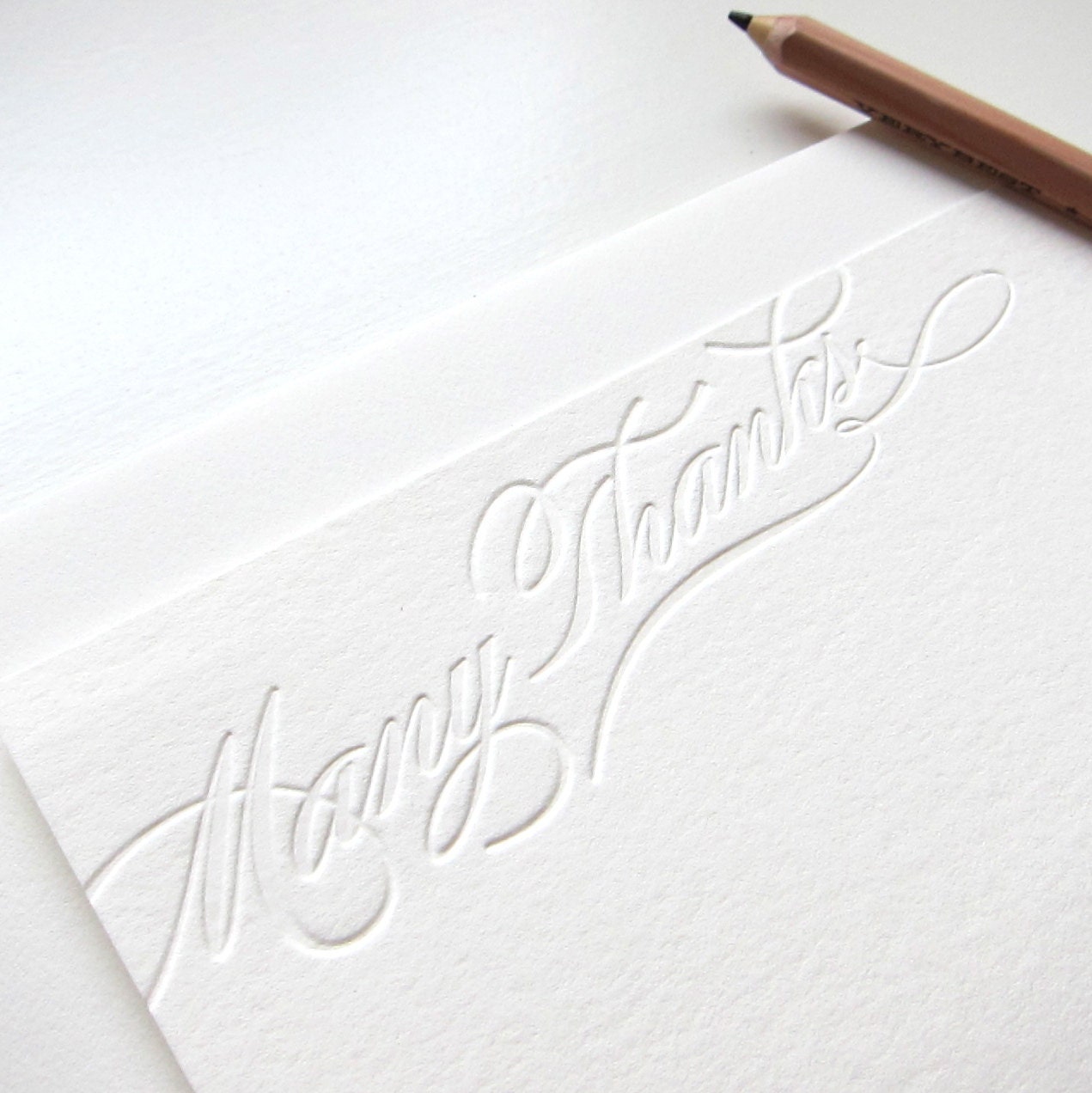 Many Thanks Letterpress Note Cards, set of 5