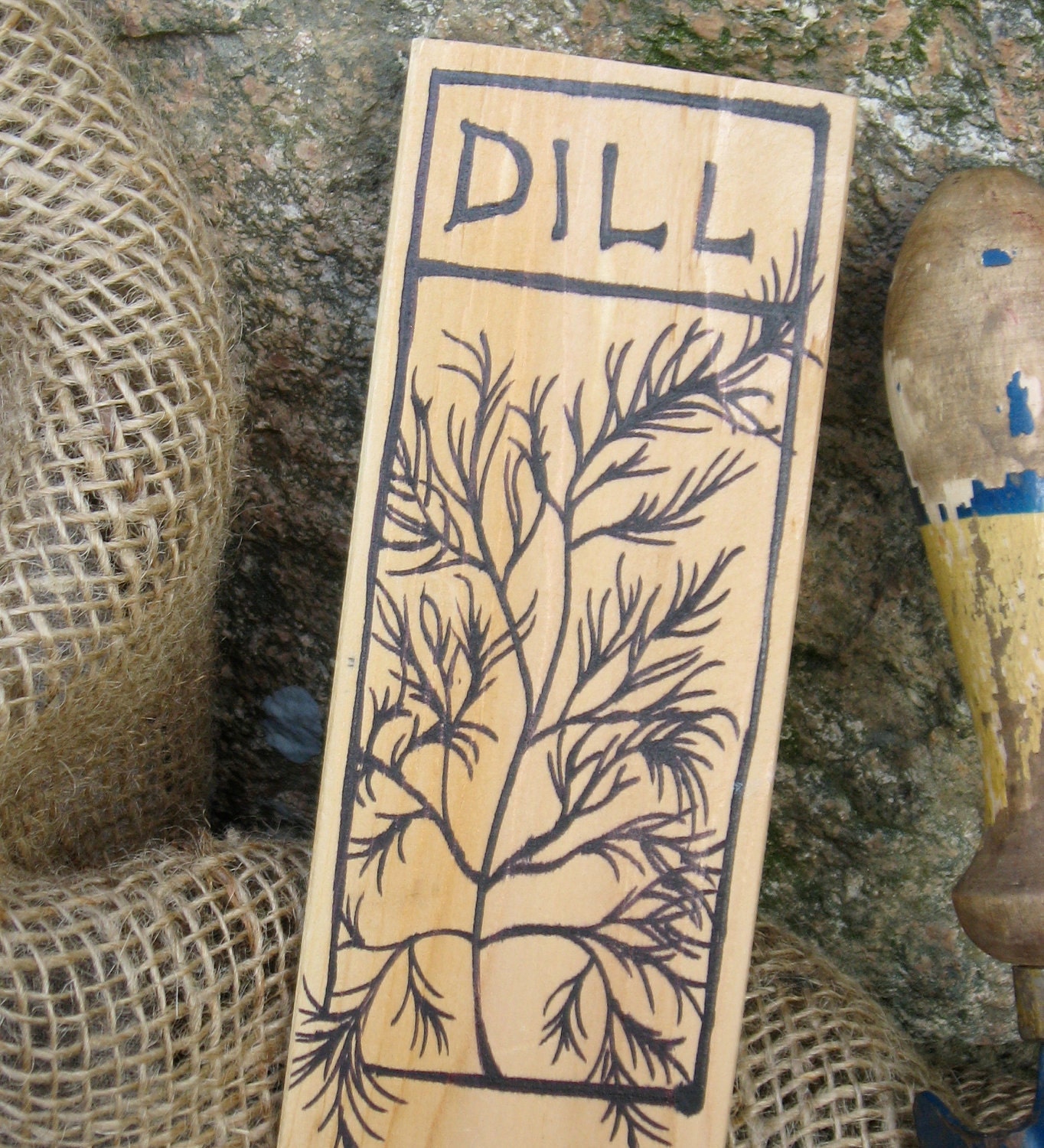 Hand-DRAWN Garden Marker for Dill
