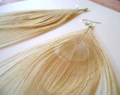 Ivory Peacock feather earrings