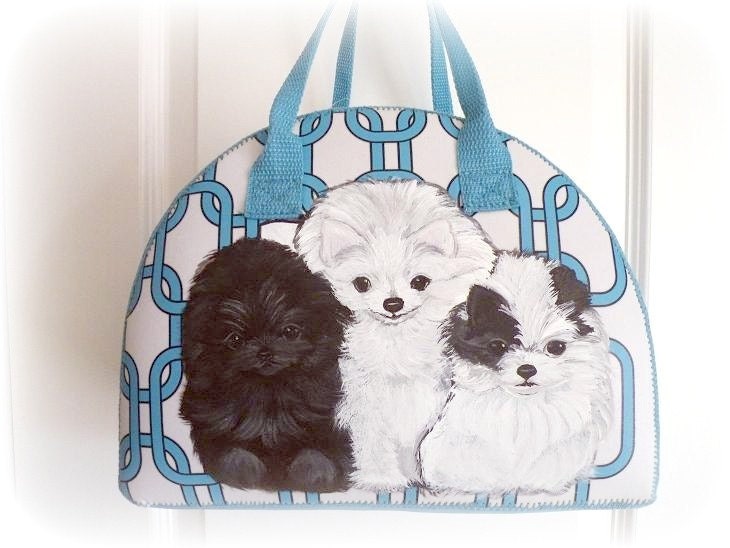 Custom Pomeranian Hand Painted Handbag
