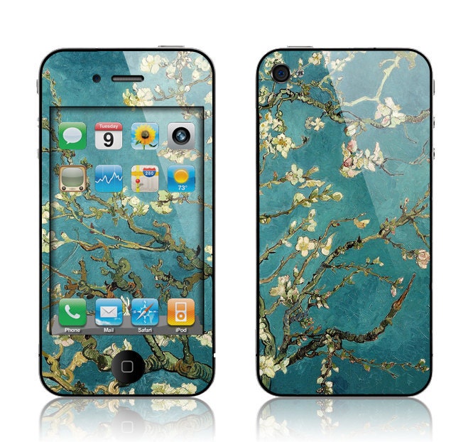 SkunkWraps Decal Skin for Apple iPhone 4 4S  - Van Gogh Blossoming Almond Tree Cover