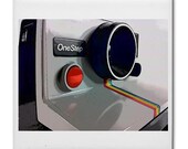 Tile Coaster Vintage Polaroid Camera Retro Pictures Camera Rainbow Stripes