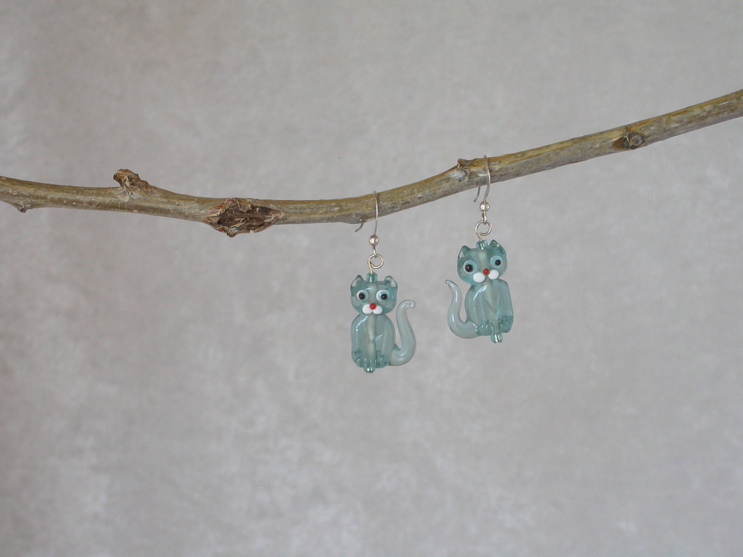 Blue Cat Earrings