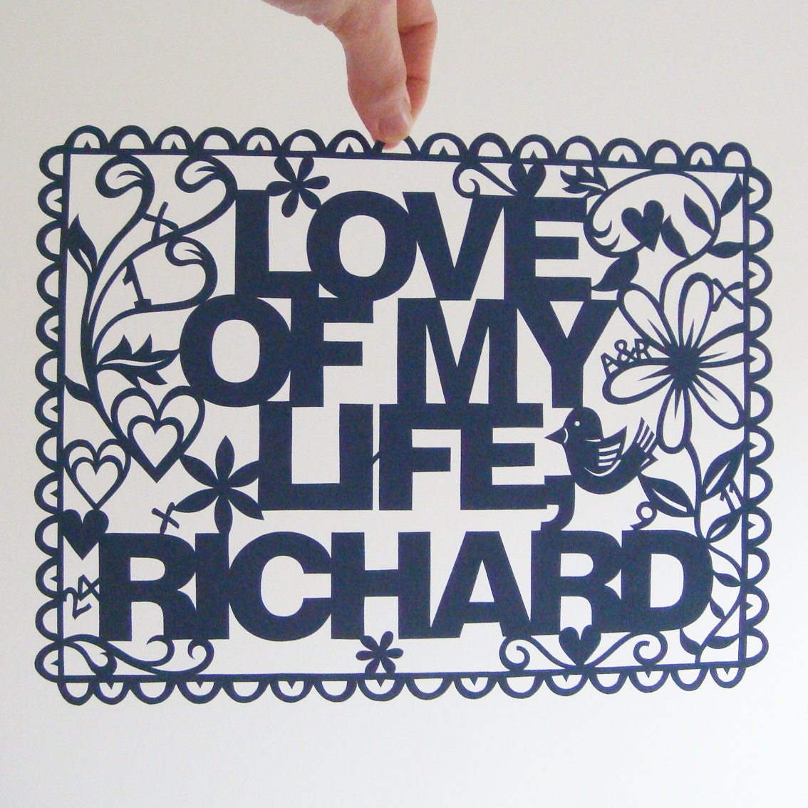 Personalized Papercut Poster - Hand Cut To Order
