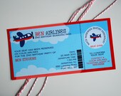 AIRPLANE Invitation - Airplane Birthday Party Invitation - Customized Printable 4x8 Invitation