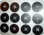 12 Silver Flower Envelope Seals or Scrapbook Embellishments