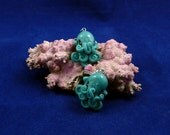 Tropical Sea Octopus Earrings - Blue Polymer Clay Kawaii Jewelry