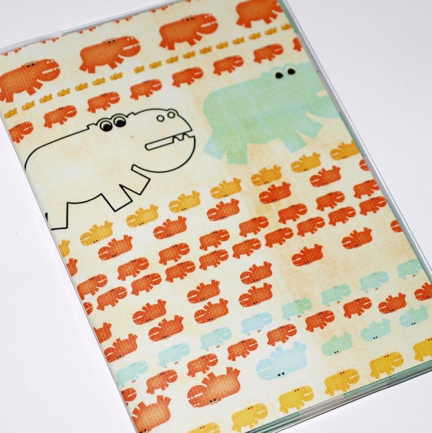 Passport Cover  - Hippo Parade
