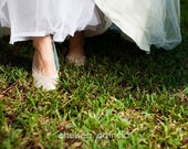 Upturned Toe Strapless Silk Wedding Slippers