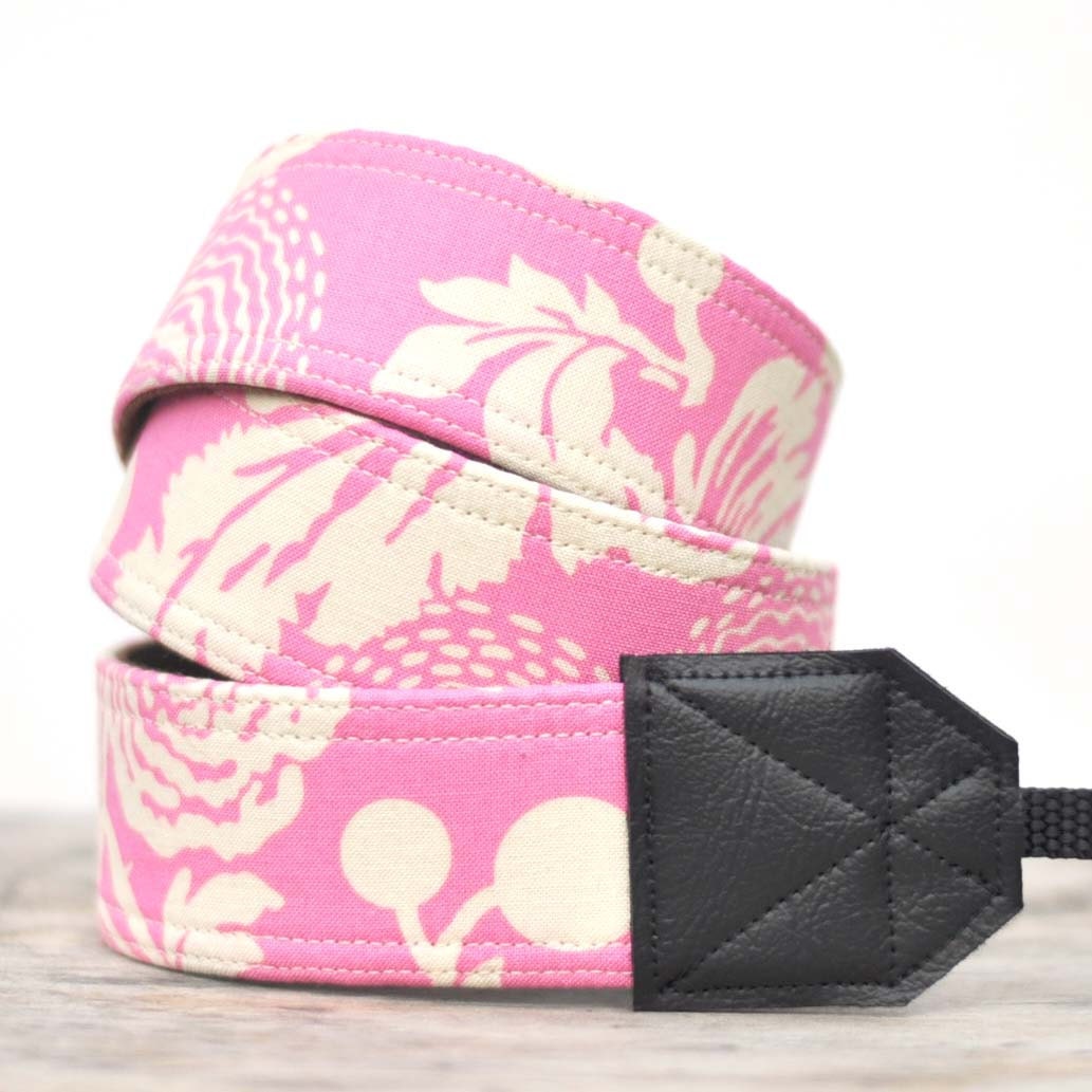 Unique DSLR Camera Strap - Pink Peonies