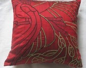 deep red abstract peacock throw pillow 16 inch custom made cushion cover