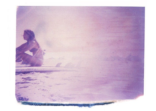 surfer girl-8x10 polaroid transfer of last summer-matted in 11x14 and signed by artist