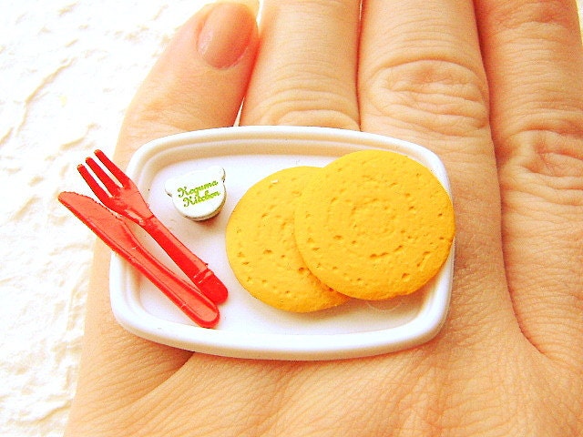 Pancakes Syrup Breakfast  Ring Miniature Food Ring
