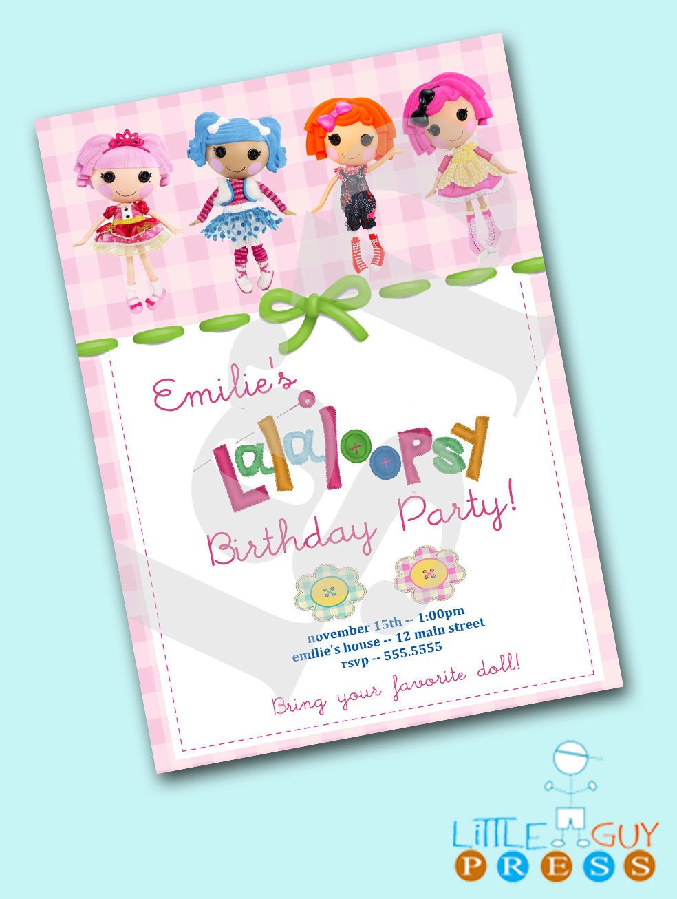 Lalaloopsy  Birthday Party  Invitations DIY Printable