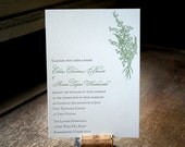 Lily of the valley wedding invitations - letterpress printed (set of 100)