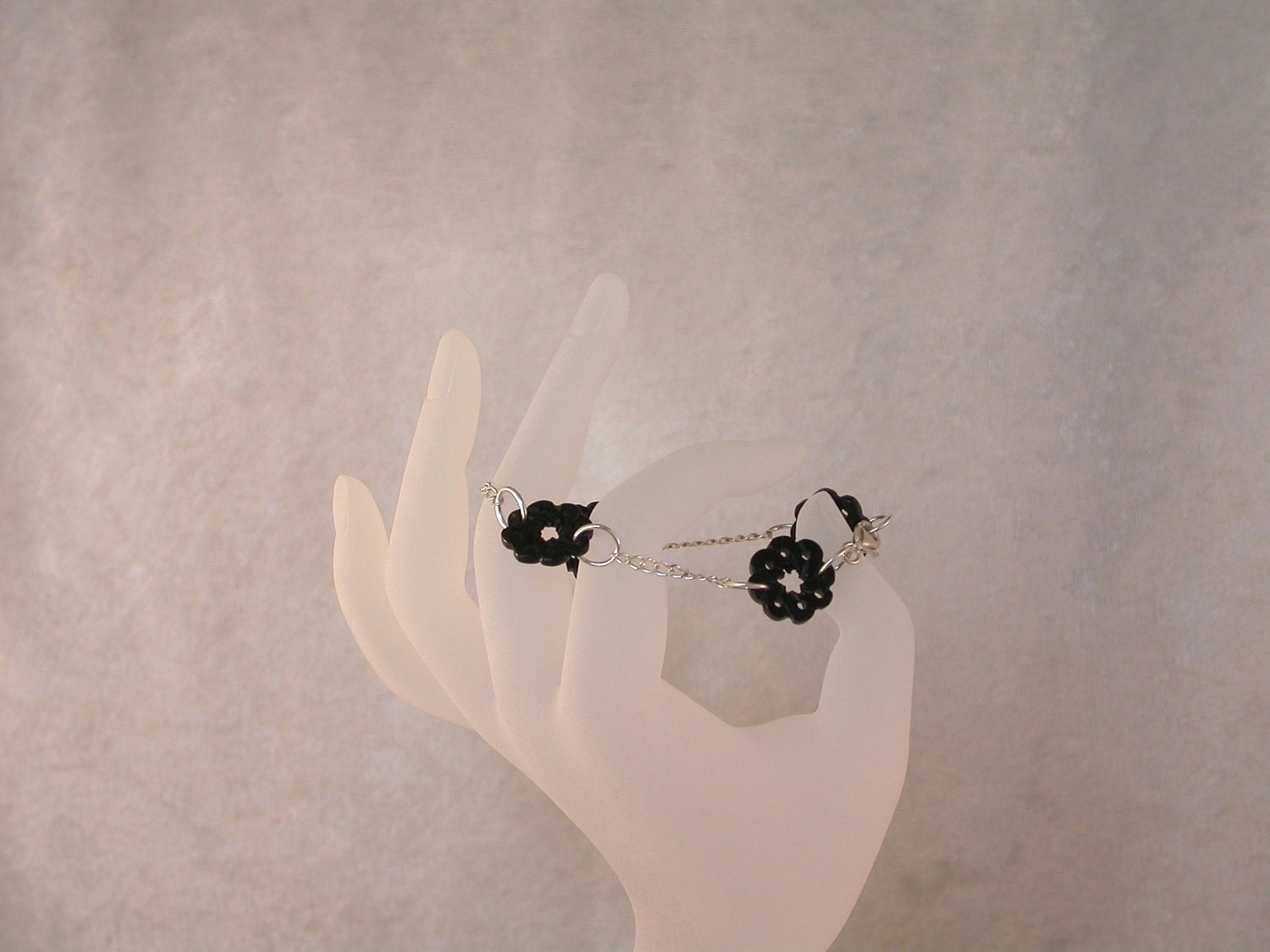 Flowers and Sterling Silver Bracelet
