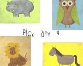 Animal Set - Set of 4 PRINTS 8x10 - Create your own set