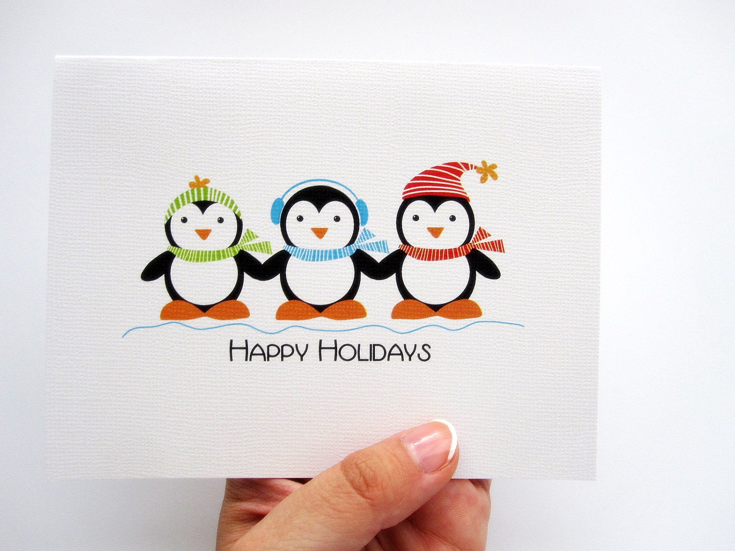 Christmas Cards - 6 Adorable Penguin Christmas Cards - REF: Chr006 - FREE SHIPPING