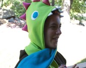 Cuddly Dinosaur Scoodie in Green, Aqua, and Pink