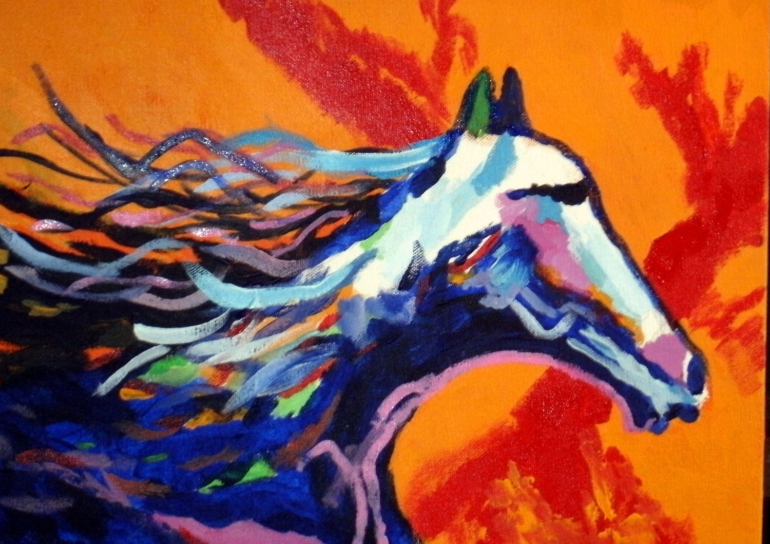 a hip horse painting 12X 16 inches